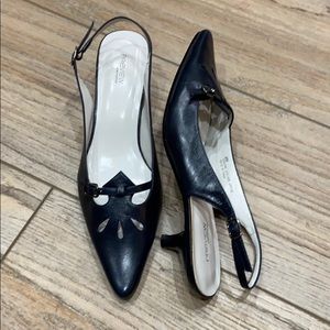 Preview International Navy Blue Leather Heels